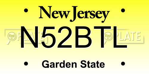 N52BTL New Jersey License Plate
