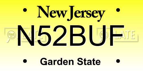N52BUF New Jersey License Plate