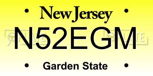 N52EGM New Jersey License Plate