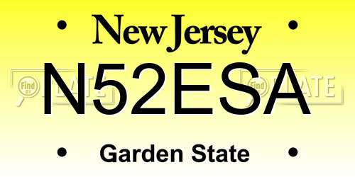 N52ESA New Jersey License Plate