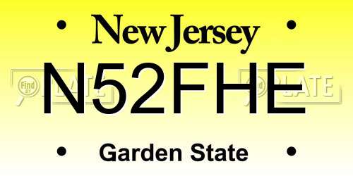 N52FHE New Jersey License Plate