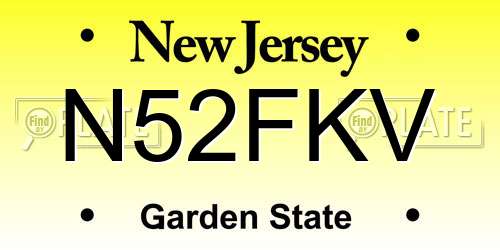 N52FKV New Jersey License Plate