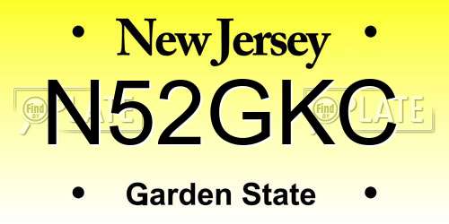 N52GKC New Jersey License Plate