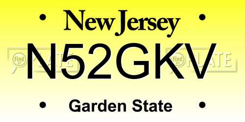N52GKV New Jersey License Plate