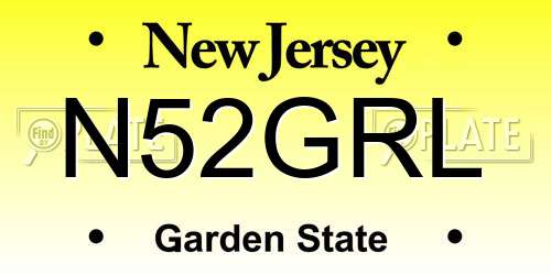 N52GRL New Jersey License Plate