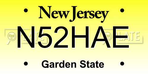 N52HAE New Jersey License Plate