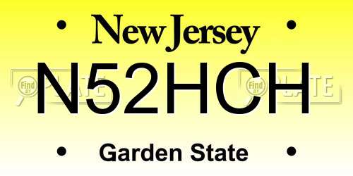 N52HCH New Jersey License Plate