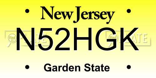 N52HGK New Jersey License Plate
