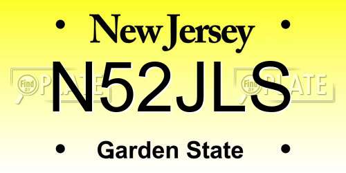 N52JLS New Jersey License Plate