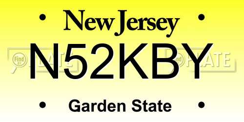 N52KBY New Jersey License Plate