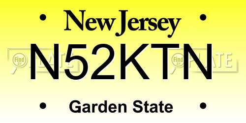 N52KTN New Jersey License Plate