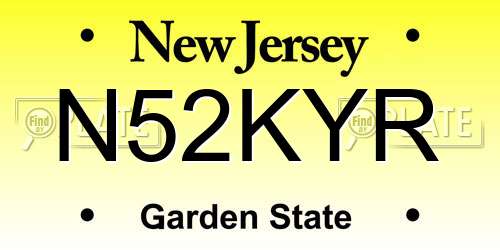 N52KYR New Jersey License Plate