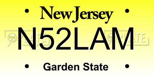 N52LAM New Jersey License Plate