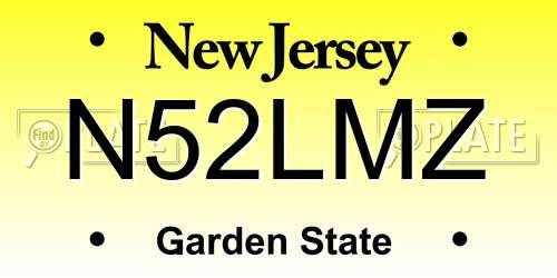 N52LMZ New Jersey License Plate