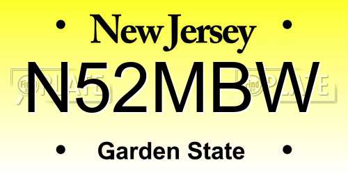 N52MBW New Jersey License Plate