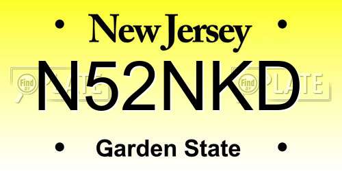 N52NKD New Jersey License Plate
