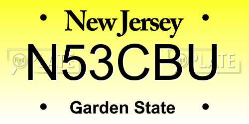 N53CBU New Jersey License Plate