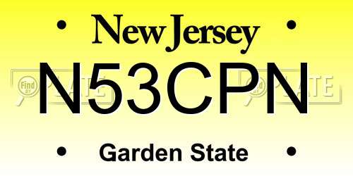 N53CPN New Jersey License Plate