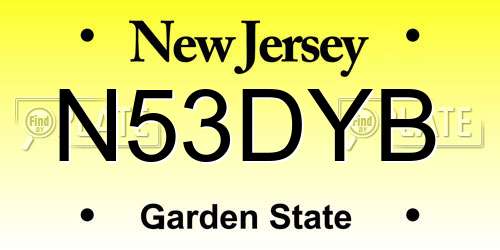 N53DYB New Jersey License Plate