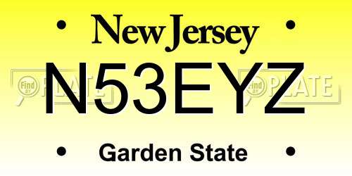 N53EYZ New Jersey License Plate