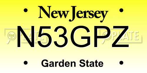 N53GPZ New Jersey License Plate