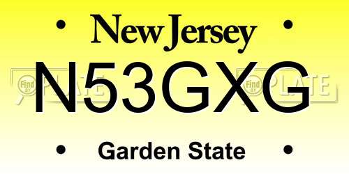 N53GXG New Jersey License Plate