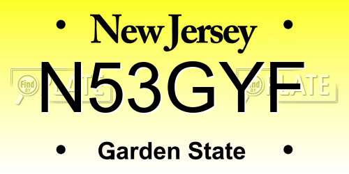 N53GYF New Jersey License Plate