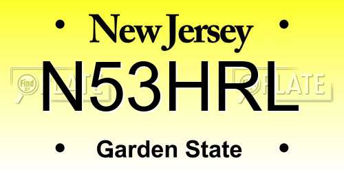 N53HRL New Jersey License Plate