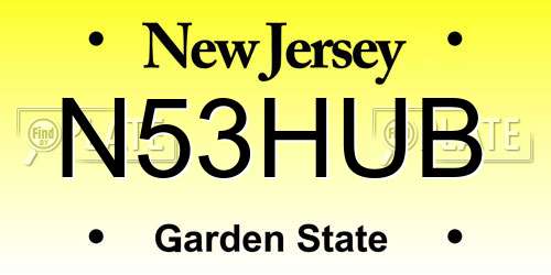 N53HUB New Jersey License Plate