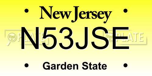 N53JSE New Jersey License Plate