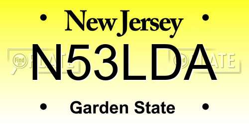 N53LDA New Jersey License Plate