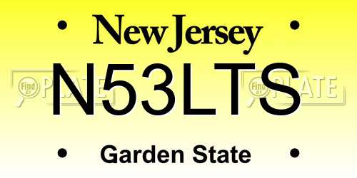 N53LTS New Jersey License Plate