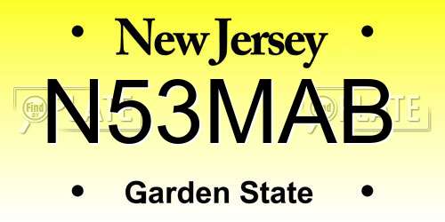 N53MAB New Jersey License Plate