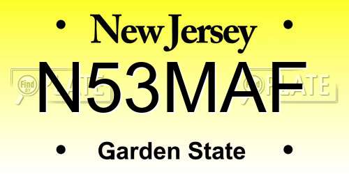 N53MAF New Jersey License Plate