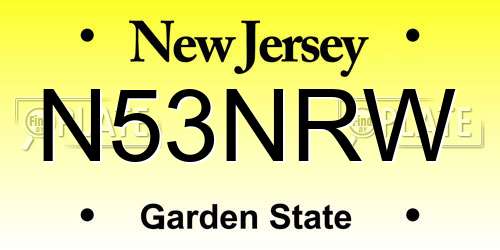 N53NRW New Jersey License Plate