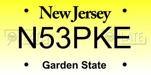 N53PKE New Jersey License Plate