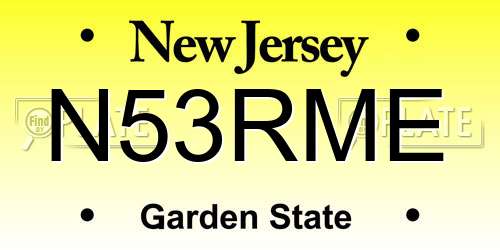 N53RME New Jersey License Plate