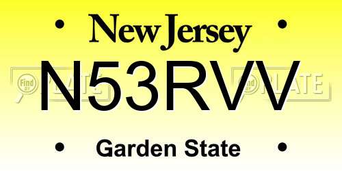 N53RVV New Jersey License Plate