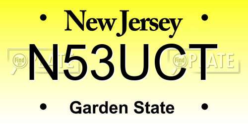 N53UCT New Jersey License Plate