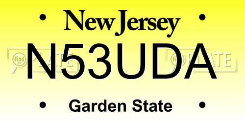 N53UDA New Jersey License Plate