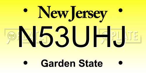 N53UHJ New Jersey License Plate