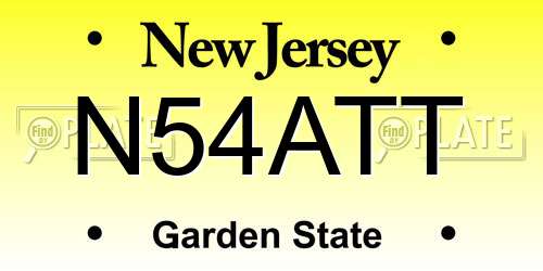 N54ATT New Jersey License Plate