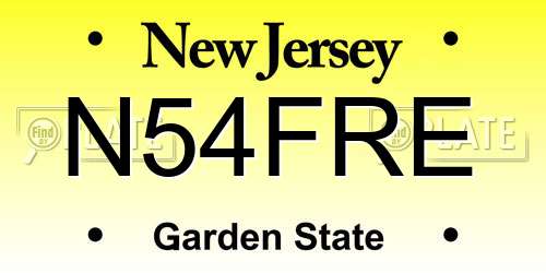 N54FRE New Jersey License Plate