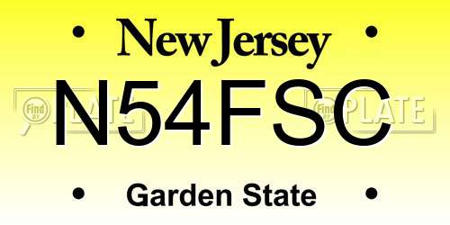 N54FSC New Jersey License Plate