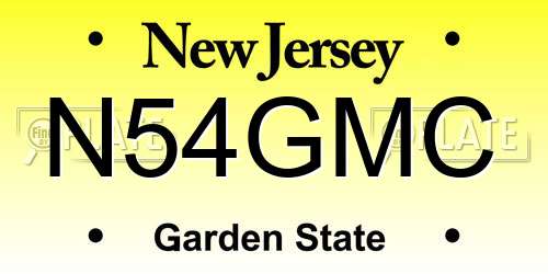 N54GMC New Jersey License Plate