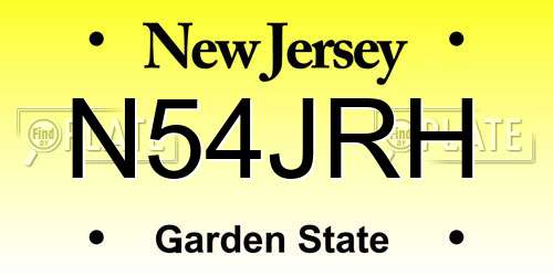 N54JRH New Jersey License Plate