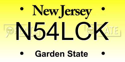 N54LCK New Jersey License Plate
