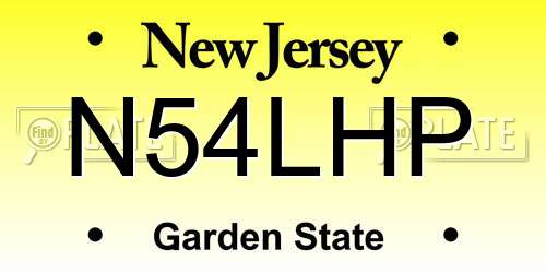 N54LHP New Jersey License Plate