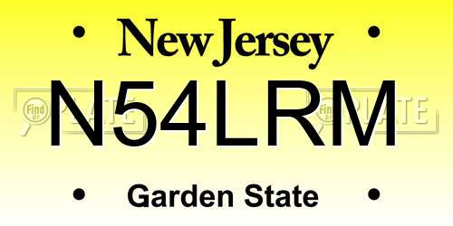 N54LRM New Jersey License Plate
