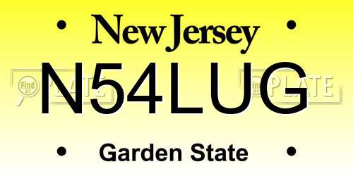 N54LUG New Jersey License Plate